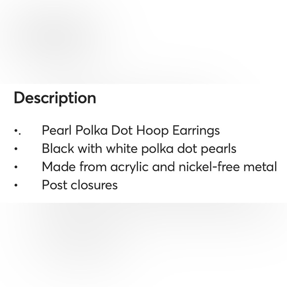 KATE SPADE NWT polka dot pearl hoop earrings -black/gold - Picture 4 of 5